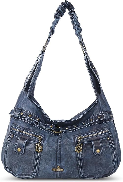 Angel Kiss Purses for Women Large Hobo Shoulder Bags Vagen Leather Multi-Pocket Tote Bag Ladies Designer Handbags with Studs on Amazon.ae - Price Tracker