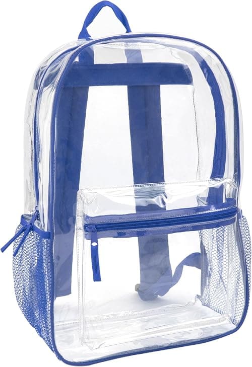 Clear Backpack With Reinforced Straps & Front Accessory Pocket - Perfect for School, Security, Sporting Events on Amazon.ae - Price Tracker
