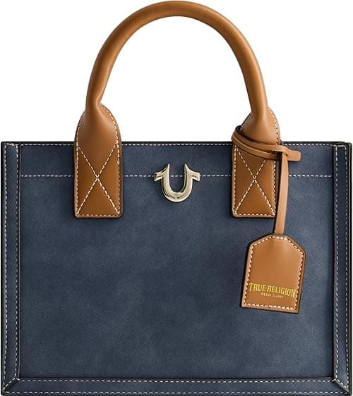 TRUE RELIGION Womens Women's Tote Bag, Faux Suede Medium Travel Purse Handbag With Adjustable Shoulder Strap and Horseshoe Logo Tote Bag on Amazon.ae - Price Tracker