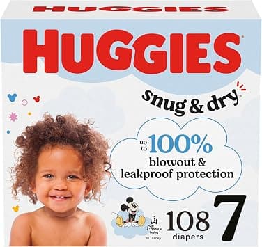 Huggies Size 7 Diapers, Snug & Dry Baby Diapers, Size 7 (41+ lbs), 108 Count (2 Packs of 54), Packaging May Vary - Amazon.ae Price Tracker