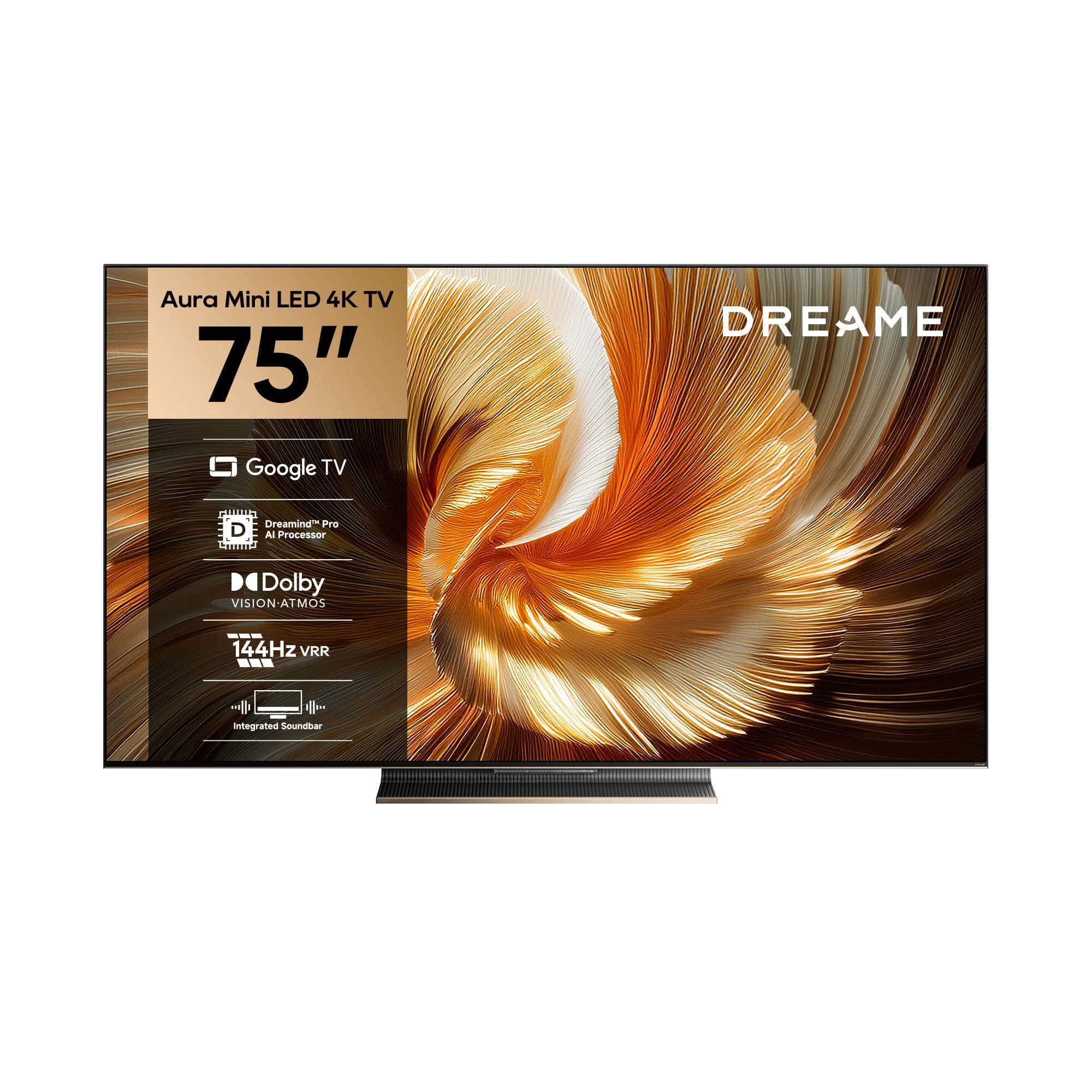 Dreame 75 inch Aura Mini LED 4K Smart TV, 144Hz QLED Display with HDR10+, Dolby Vision & Atmos, AI Picture Engine, Google TV OS, Voice Control,HDMI 2.1, Bluetooth 5.1, WiFi 5G on Amazon.ae - Price Tracker