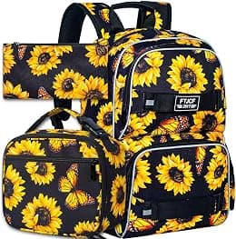 Laptop Backpack, 16 Inch School Bookbag and Lunch Bag Set, Water Resistant Backpacks for Teens Girls Women Students - Best Deal Finder