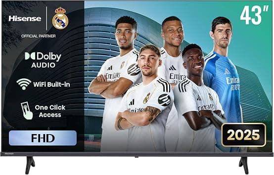 Hisense 43 Inch Class A4 Series FHD 1080p Google Smart TV | DTS Virtual: X, Game | Sports Modes | 60HZ | Chromecast Built-in - متتبع أسعار Amazon.sa