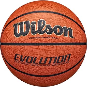 WILSON Evolution Indoor Game Basketballs - Size 5, Size 6 and Size 7 على Amazon.ae - متتبع الأسعار