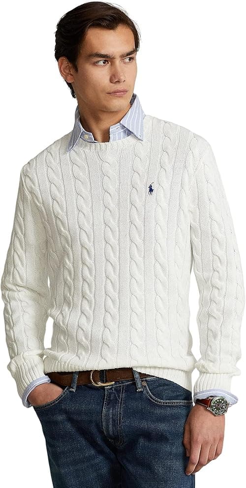 POLO RALPH LAUREN mens Cable-knit Cotton Sweater Pullover Sweater on Amazon.ae - Price Tracker