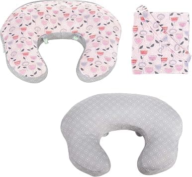 Ingenuity 11954-3 Plenti+™ Nursing Pillow + Nursing Cover - Mayberry Blooms™ - Pink and Blue - Shaped to support mom and baby's body - machine washable - breast feeding pillow on Amazon.ae - Price Tracker