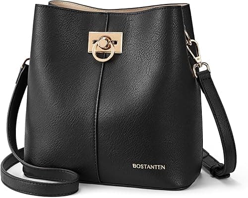 BOSTANTEN Small Bucket Bag for Women Trendy Vegan Leather Crossbody Bags Shoulder Purses Designer Ladies Handbags on Amazon.ae - Price Tracker
