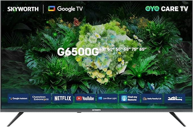 SKYWORTH 60-Inch 4K UHD Smart LED TV – Model 60G6500G | Google TV with Voice Control | HDR10 | Dolby Audio | Chromecast Built-in | Netflix &amp; YouTube Ready|1Year Manufacturing Warranty on Amazon.ae - Price Tracker