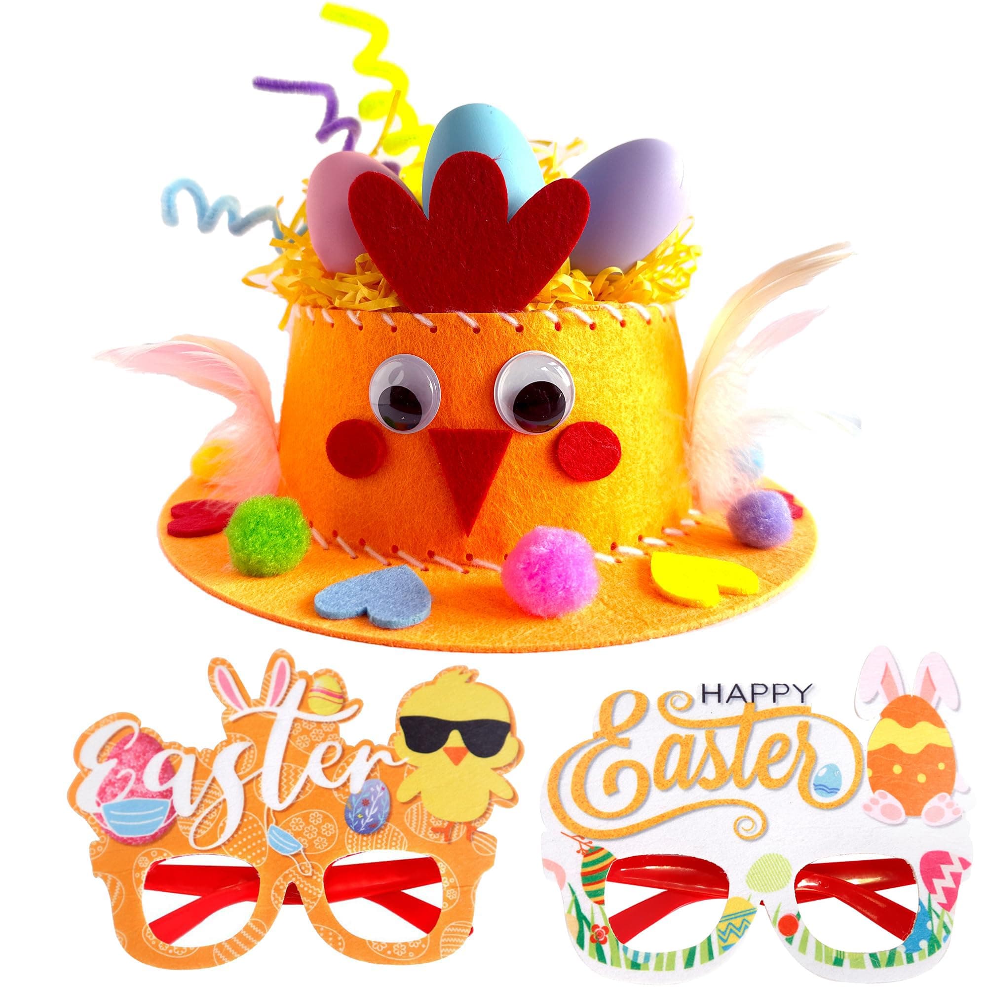 Azonee Easter Chick Bunny Egg Eyeglasses Hat DIY Crafts Kits, for Hats Party Supplies Game Decorations Cartoon Cap Gifts Photo Props, Decoration Children Birthday Gifts, Make Your Own Bonnet Hat on Amazon.ae - Price Tracker
