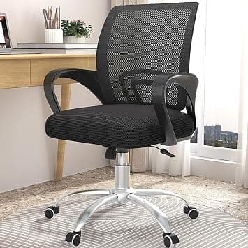 Office Chair, Desk Chair, Ergonomic Home Office Desk Chairs, Computer Chair with Comfortable Armrests, Mesh Desk Chairs with Wheels, Office Desk Chair, Mid-Back Task Chair with Lumbar Support - Best Deal Finder