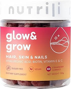Nutrili Glow & Grow Sugar Free Vitamin Gummies (1 month) | Hair, Skin & Nails | With Hyaluronic acid, Biotin, Vitamin E & C - Amazon.ae Price Tracker