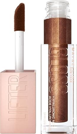 MAYBELLINE Lifter Gloss, Hydrating Lip Gloss with Hyaluronic Acid, High Shine for Plumper Looking Lips, Crystal, Golden Neutral, 0.18 Ounce - Best Deal Finder