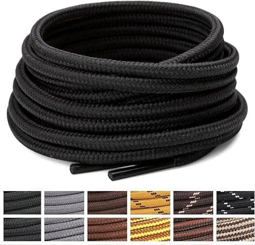 Longer Round Boot Laces [2 Pair] Heavy Duty and Durable Shoelaces for Boots, Work Boots & Hiking Shoes on Amazon - Best Deal Finder