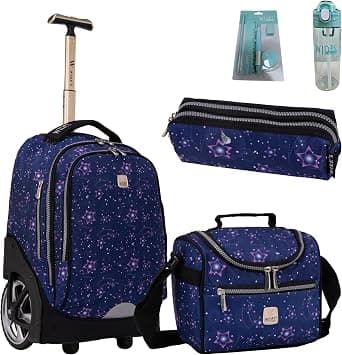 Wires Trolley Backpack School Bag 5-Piece Set All In One 2 Big Wheel Rolling Incloude Pencil Case Lunch And Unisex W24529, 19 on Amazon.ae - Price Tracker