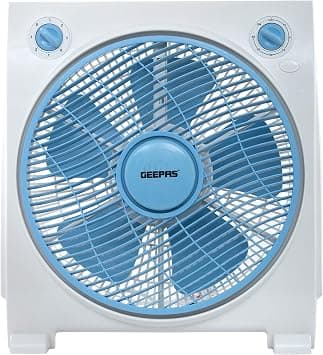 Geepas GF21113 12'' Box Fan - 3 Speed, 60 Minutes Timer -Child Safe Personal Desk Fan with Powerful Copper Motor - Ideal for Office, & Home| 2 Year Warranty على Amazon.ae - متتبع الأسعار