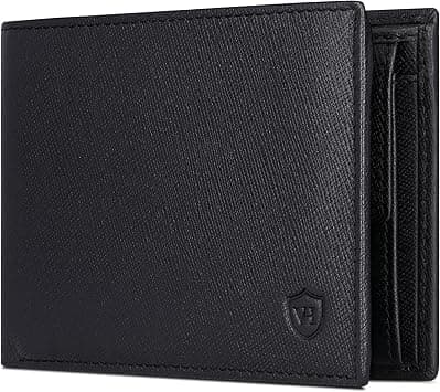 VON HEESEN® Leather Wallet RFID Protection I Genuine Leather Wallet Gift for Men and Women I Wallet (Saffiano Black) on Amazon.ae - Price Tracker