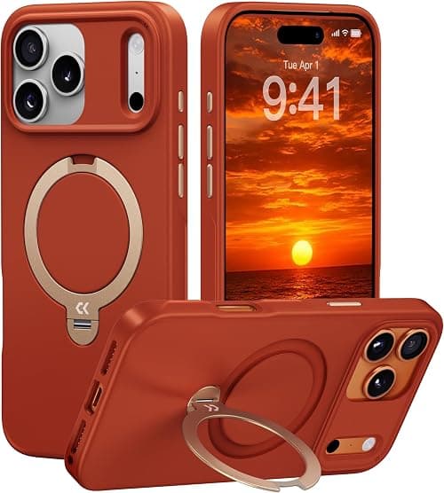 CASEKOO Twilight Orange Designed for iPhone 17 Pro Max Case with Spin Magnetic Stand [16FT Military Protection] [Non-Slip Edge] [Fit for MagSafe] Shockproof for iPhone 17 ProMax case with Stand 6.9'' on Amazon.ae - Price Tracker