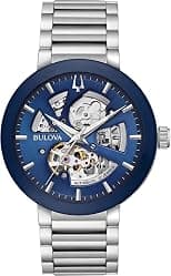 Bulova Men's Modern 3-Hand Automatic Watch, Open Aperture Dial and Edge to Edge Crystal - Best Deal Finder