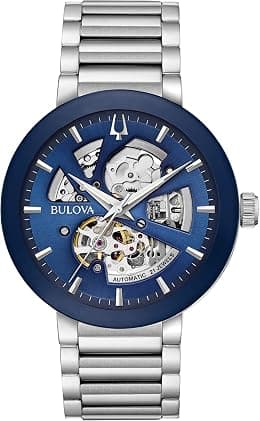 Bulova Men's Modern 3-Hand Automatic Watch, Open Aperture Dial and Edge to Edge Crystal - Best Deal Finder