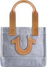 True Religion Tote Bag, Women's Mini Travel Shoulder Bag with Adjustable Strap and Horseshoe Logo - Best Deal Finder