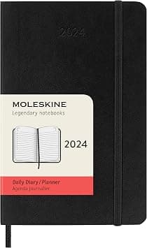 Moleskine Classic 12 Month 2024 Daily Planner, Soft Cover, Pocket (3.5" x 5.5"), Black - متتبع أسعار Amazon.sa