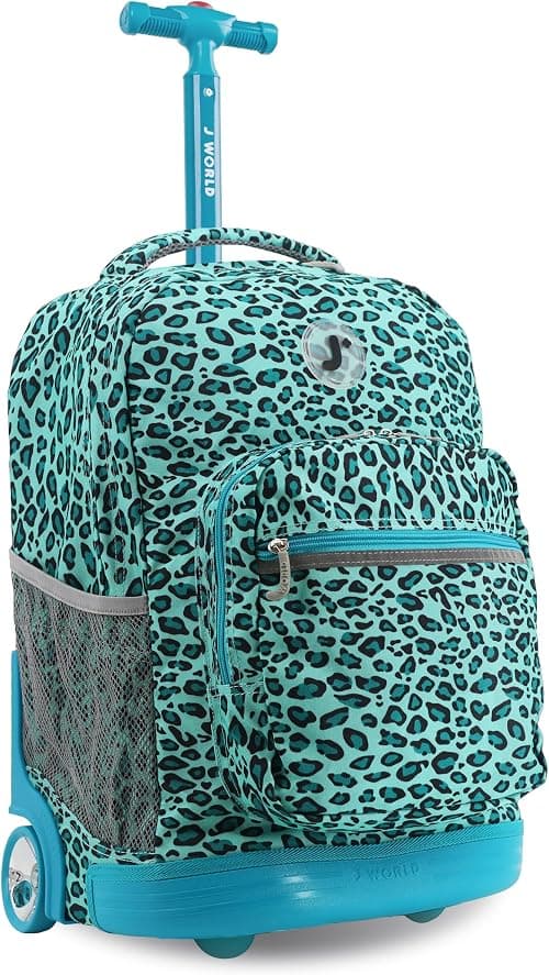 J World New York Sunrise Kids Rolling Backpack for Girls Boys Teen. Roller Bookbag with Wheels on Amazon.ae - Price Tracker