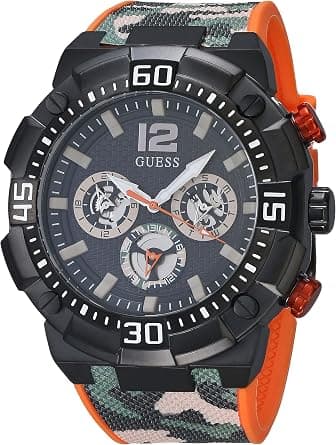 GUESS Men's Stainless Steel Multifunction 50mm Watch, Black/Silver-Tone, one, Quartz Watch - Amazon.ae Price Tracker