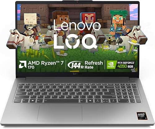 Lenovo LOQ 15ARP10E, 15.6" FHD IPS 144Hz Display, AMD Ryzen 7 170, 16GB DDR5 RAM,512GB PCIe NVME SSD, NVIDIA GeForce RTX 4050 6GB GDDR6, AI, Wi-Fi 6, Win11 Home, Luna Grey على Amazon.ae - متتبع الأسعار