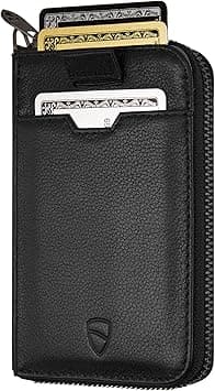 Vaultskin Notting Hill zip wallet with RFID protection (Black) on Amazon.ae - Price Tracker