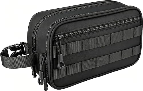 HILOMON Hygiene Bag for Men, Tactical Toiletry Shower Shaving Kit Bag, Black, 10.3"x6.1"x4.3", Tactical Inspired on Amazon - Best Deal Finder