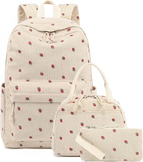 School Backpack Girls & Boys Teenagers Lightweight Backpack Women for School Water-Repellent Daypack Bookbag College Work, with Lunch Box Pencil Bag على Amazon.ae - متتبع الأسعار