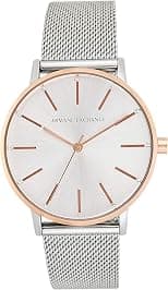 Armani Exchange Three-Hand Stainless Steel Women's Watch, 36mm case size, stainless steel mesh strap - Best Deal Finder