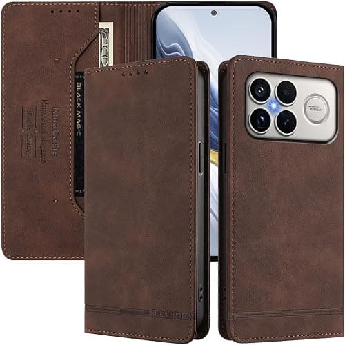 Phone Cover Compatible with Xiaomi Poco F8 Ultra 5G,Compatible with Redmi K90 Pro Max 5G 【RFID Blocking】【Card Holder Magnetic closure Flip Stand】Case Brown on Amazon.ae - Price Tracker