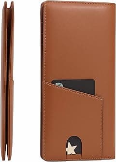 Alldaily Bifold Long Slim Wallets for men, Leather RFID Blocking Credit Card Holder with ID Window - Amazon.ae Price Tracker