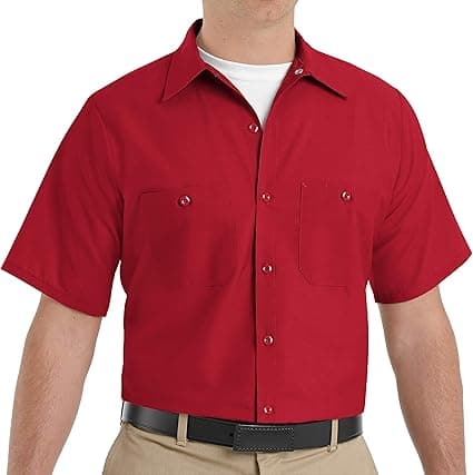 Red Kap Mens Industrial Work Shirt, Regular Fit, Short Sleeve on Amazon.ae - Price Tracker