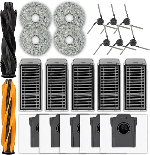 (22 Pack) X50 Ultra Replacement Parts Compatible with Dreame X50 Ultra Robot Vacuum Cleaner, 2 Roller Brushes, 6 Side Brushes, 5 Dust Bags, 5 HEPA Filters, 4 Mop Pads, Accessories Kit on Amazon.ae - Price Tracker