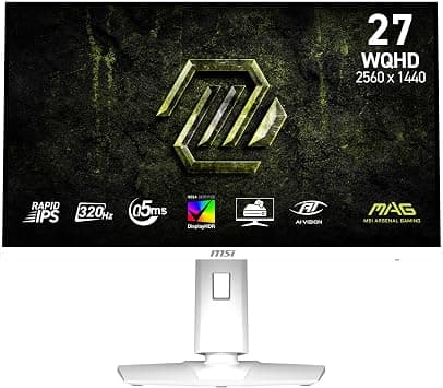MSI MAG 274QRFW X32 27-inch 2560 x 1440 (QHD) Gaming Monitor, 320Hz, Adaptive-Synch, HDR Ready, HDMI, VGA Port,VESA Mountable, Tilt, 4-Side Slim Bezel, 0.5ms, White على Amazon.ae - متتبع الأسعار