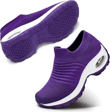 STQ Walking Shoes for Women Slip on Sock Sneakers Non Slip Air Cushion on Amazon.ae - Price Tracker