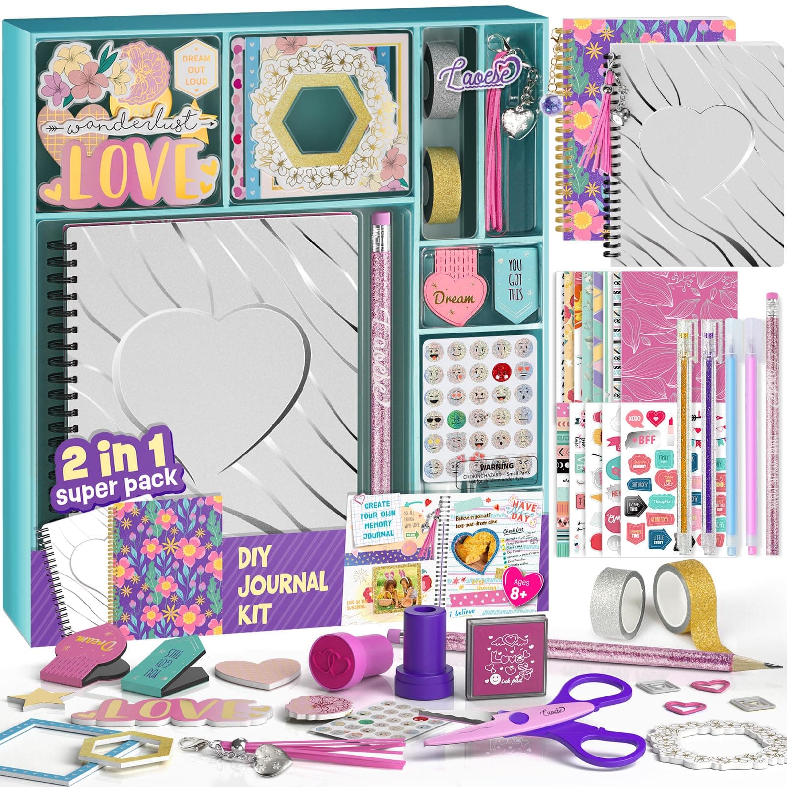 2-Pack DIY Journal Kit for Girls - Journaling Kit Gifts for Girl Ages 8 9 10 11 12 13 14 Year Old - Girls Toys Scrapbook & Stationery Set, Birthday Art & Crafts Toys for Kids on Amazon.ae - Price Tracker