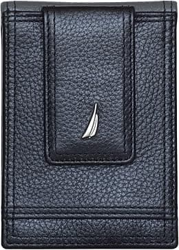 Nautica Men's Genuine Leather Front Pocket RFID Wallet (Available in Smooth or Pebble Grain) - Best Deal Finder