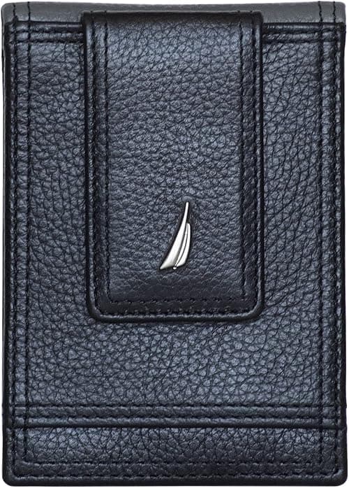 Nautica Men's Genuine Leather Front Pocket RFID Wallet (Available in Smooth or Pebble Grain) على Amazon.ae - متتبع الأسعار