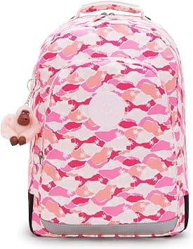 KIPLING Class Room Pink Palm Large backpack (with laptop compartment) I7090-1BV - Best Deal Finder