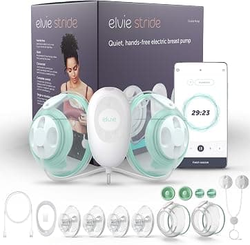 Elvie Stride Double Electric Breast Pump | Ultra-Quiet 2 Modes with 10 Settings & 5oz Capacity Per Cup | Wearabl, Hands-Free & Application Controlled | Hospital Grade Pump على Amazon.ae - متتبع الأسعار