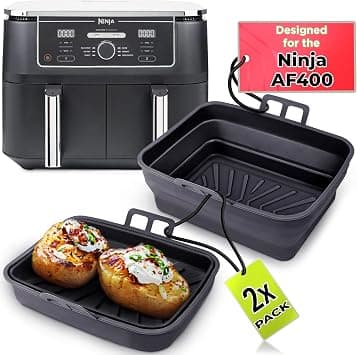 Tydi 2x Premium Silicone Air Fry Liners for Ninja AF400UK 9.5L & Tower T17088 21x16x4.5cm - Made Specifically for Ninja AF400 - Reusable Air Fryer Accessories on Amazon.ae - Price Tracker