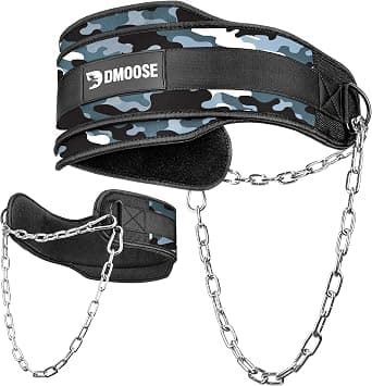 DMoose Fitness Dip Belt for Weight Lifting, Pullup, Squats & Dips-36" Robust Steel Chain, Comfortable Neoprene Padding Supports 350lbs - Gym Weight Belt for Strength Training Workout & Weightlifting - Best Deal Finder