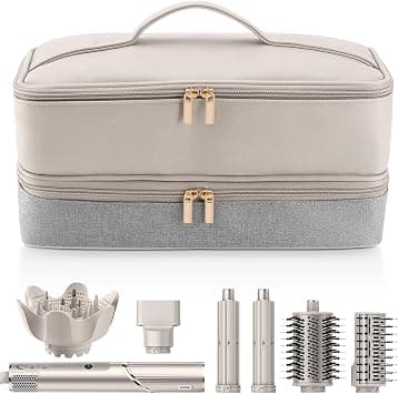 Adworte Travel Carrying Case for Hair Dryer Shark Flexstyle Dyson Airwrap Brush Double-Layer Hair Accessories Tools Storage Bag for Revlon Hairdryer Styler Organizer - متتبع أسعار Amazon.sa