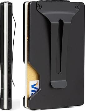 Carbon Fiber Minimalist Wallet for Men Credit Card Holder Money Clip & Cash Strap Slim RFID Mens Wallets, r2 Matte Black, Minimalist Wallet, Classic on Amazon.ae - Price Tracker