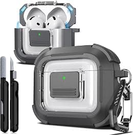 R-fun for AirPods 4th Generation Protective Case, Compatible with Magsafe, Magnetic Automatic Lock, with Cleaning Kit, Suitable for Airpods 4 Protective Case (2024) -Gray - Best Deal Finder