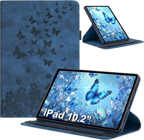 Case for iPad 9th/8th/7th Generation 10.2 Inch 2021/2020/2019 Folio Flip PU Leather 360 Degree Rotating Multi-Angle Protective Case with Stand Function Pen Holder for iPad 10.2 Inch Blue on Amazon.ae - Price Tracker