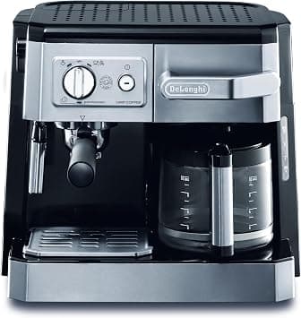 De'Longhi Combi Coffee Machine, Pump Espresso & Drip Coffee Maker, 15 Bar Pressure, 1450W, Espresso, Cappuccino, Latte, Drip Coffee and More, BCO420, Silver - متتبع أسعار Amazon.sa